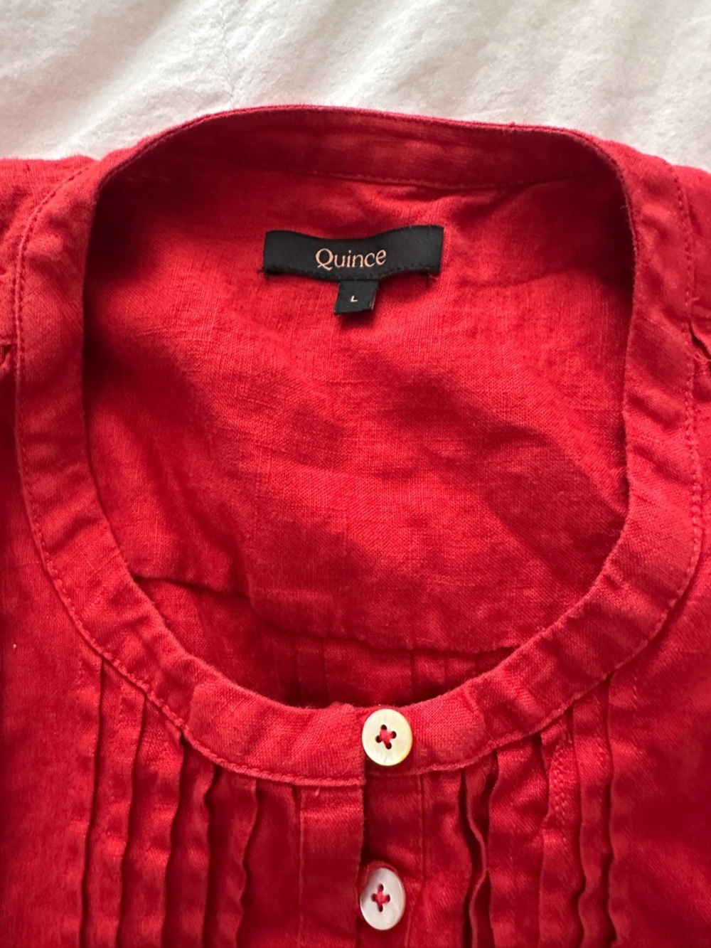 QUINCE 100% EUROPEAN LINEN SLEEVELESS SWING DRESS IN RED SIZE LARGE - Picture 8 of 8